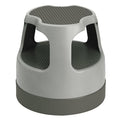 Round Office Stool, 2 Steps, 300 lb Load Capacity, 15 in Overall Height, Plastic, Gray