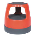 Round Office Stool, 2 Steps, 300 lb Load Capacity, 15 in Overall Height, Plastic, Red