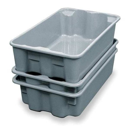 Stack & Nest Storage Container, 3.7 gal, 17-7/8 in L x 10-5/8 in W x 5 in H, Gray