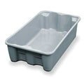 Stack & Nest Storage Container, 5.6 gal, 19-3/4 in L x 12-1/2 in W x 6 in H, Gray