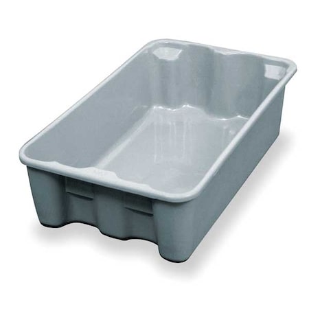 Stack & Nest Storage Container, 5.6 gal, 19-3/4 in L x 12-1/2 in W x 6 in H, Gray