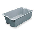 Stack & Nest Storage Container, 9 gal, 24-1/4 in L x 14-3/4 in W x 8 in H, Gray