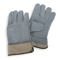 Leather Gloves, Cowhide, Safety Cuff, Wing Thumb, Gray, S, 1 PR