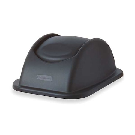 Untouchable(R) 7 gal Wastebasket Lid, Swing Black, Resin, 1 Openings 11 in W/Dia