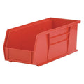 Hang & Stack Storage Bin, Plastic, Red, 5 in H, 5 1/2 in W, 14 3/4 in L