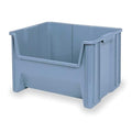 Stacking Bin, 15-1/4 in L x 19-7/8 in W x 12-1/2 in H, Gray, 75 lb Load Capacity