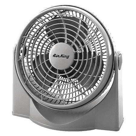 9" Blade Dia Table & Floor Fan, Non-Oscillating, 3 Speeds, 120VAC, Gray