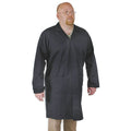 Men's Collared Shop Coat, Cotton, Snaps, Navy, S