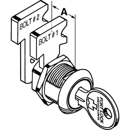 Cabinet and Drawer Dead Bolt Locks, Stainless Steel, 1/4 For Door Thickness, 2 Number of Keys
