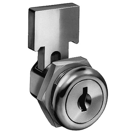 Cabinet and Drawer Dead Bolt Locks, Bright Nickel, 1/4" For Door Thickness, 0 Number of Keys