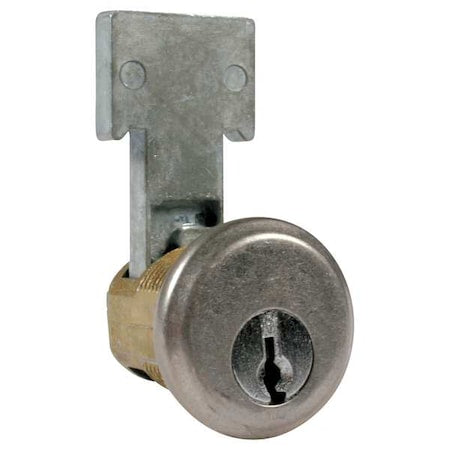 Cabinet and Drawer Dead Bolt Locks, Dull Chrome, 1/4" For Door Thickness, 0 Number of Keys