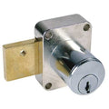 Removable Core Plug Cabinet and Drawer Dead Bolt Locks, Dull Chrome, 7/8" For Door Thickness