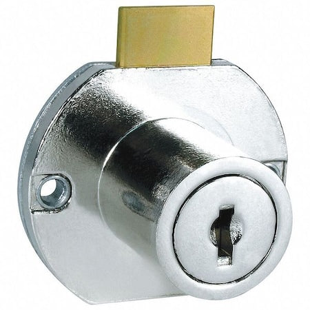 Cabinet and Drawer Dead Bolt Locks, Bright Nickel, 15/16" For Door Thickness, 0 Number of Keys
