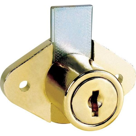 Cabinet and Drawer Dead Bolt Locks, Brass, 15/16" For Door Thickness, 2 Number of Keys