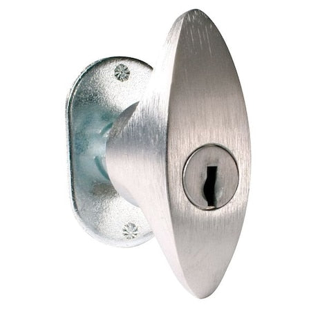 T-Handle Pin Tumbler Keyed Cam Lock, Dull Chrome, 1/8 in For Door Thickness, 2 Number of Keys