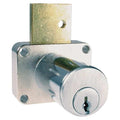 Removable Core Plug Cabinet and Drawer Dead Bolt Locks, Dull Chrome, 7/8" For Door Thickness