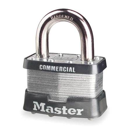 Padlock, Keyed Different, Standard Shackle, Rectangular Steel Body, Boron Shackle, 15/16 in W