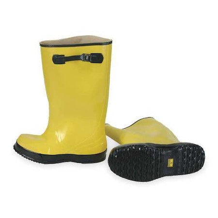 Overboots, Plain Toe, Rubber, 17 in H, Pull On, Cleated Sole, Yellow, 8 (Formerly Talon Trax), PR
