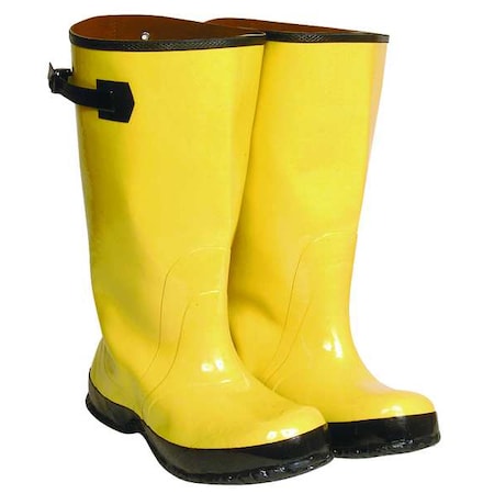 Overboots, Plain Toe, Rubber, 17 in H, Pull On, Cleated Sole, Yellow, 11 (Formerly Talon Trax), PR