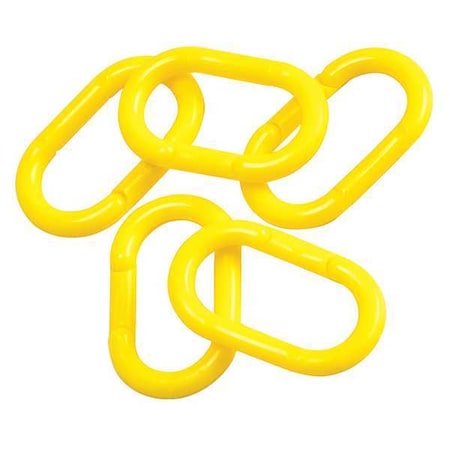 Chain Link for Plastic Chain Barrier, Polyethylene, Yellow 36 PK