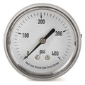Panel-Mount Pressure Gauge, 0 to 400 psi, 2 1/2 in Dial, 1/8 in NPT, Center Back Location