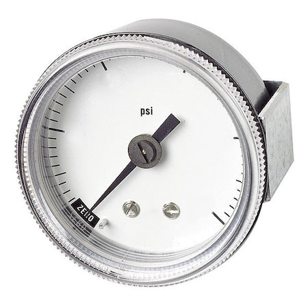 Panel-Mount Pressure Gauge, 0 to 600 psi, 2 in Dial, 1/8 in NPT, Center Back Location