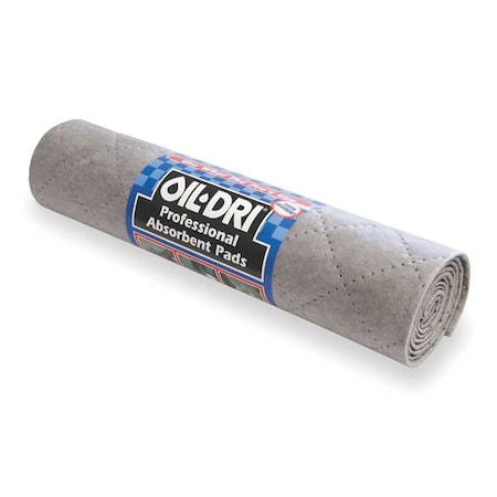 Sorbent Roll, 4 1/2 gal, 15 in x 5 ft, Universal, Gray, Polypropylene