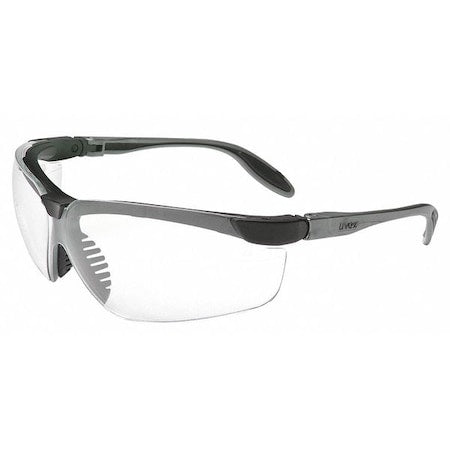 Genesis S, Safety Glasses, Anti-Fog & Anti-Scratch, Clear Lens, Black/Gray Frame, Half-Frame
