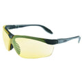 Genesis S, Safety Glasses, Anti-Scratch, Amber Lens, Black, Gray Frame, Half-Frame