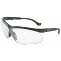 Genesis(R) Reader Safety Glasses, Black Wraparound Frame, 1.0 Diopter, Clear Lens, Universal