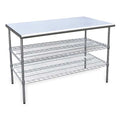 Fixed Work Table, SS, 48" W, 30" D