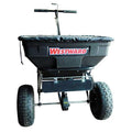 125 lbs Cap Broadcast Spreader For Ice Melt, Fertilizer& Grass Seed, 12 ft Spread, Fixed T Handle