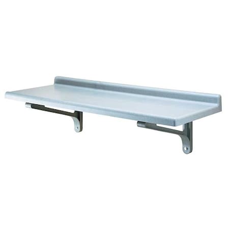 polypropylene Wall Shelf, 18"D x 48"W x 13-1/2"H, Gray