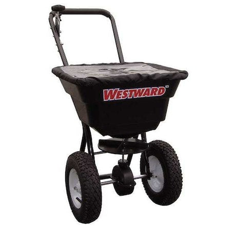 80 lbs Cap Broadcast Spreader For Ice Melt, Fertilizer & Grass Seed, 12 ft Spread, Loop Handle