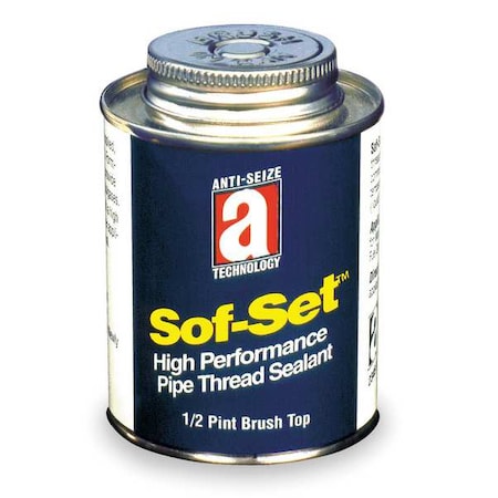 Pipe Thread Sealant 9.6 fl oz, Brush-Top Can, Sof-Set, Yellow, Paste