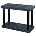 Freestanding Plastic Shelving, Open Style, 16 in D, 36 in W, 27 in H, 2 Shelves, Black