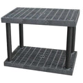 Freestanding Plastic Shelving, Open Style, 24 in D, 36 in W, 27 in H, 2 Shelves, Black