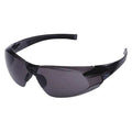 Safety Glasses, Addison Series, Anti-Scratch, Frameless, Wraparound, Gray Arm, Gray Lens