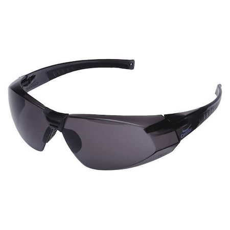 Safety Glasses, Addison Series, Anti-Scratch, Frameless, Wraparound, Gray Arm, Gray Lens