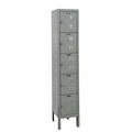 Box Locker, 12 in W, 12 in D, 66 in H, (1) Wide, (5) Tier, Dark Gray