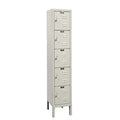 Box Locker, 12 in W, 15 in D, 66 in H, (1) Wide, (5) Tier, Tan