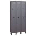 Wardrobe Locker, 36 in W, 18 in D, 78 in H, (2) Tier, (3) Wide, Dark Gray