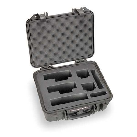 Black Protective Case, 20.6"L x 17.2"W x 8.4"D