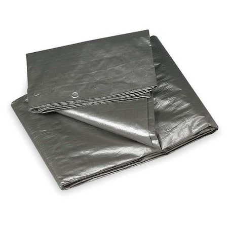 Heavy Duty Tarp, 19 ft x 29 ft 4 in, 10.5 Mil, Silver, Polyethylene