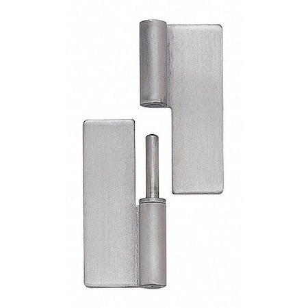 Lift-Off Hinge, 304 Stainless steel, Weld-On Mounting, 37/64 in Leaf W x 1 31/32 in Leaf H, Mirror