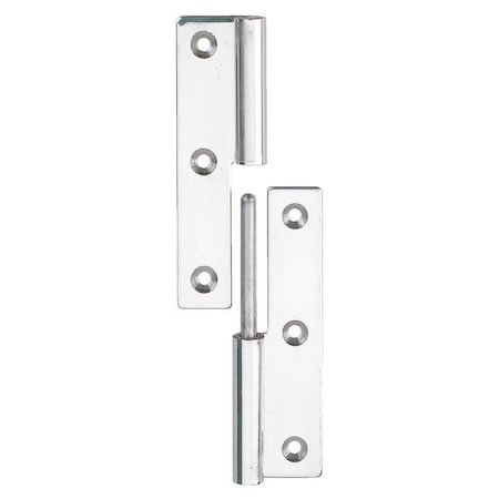 Lift-Off Hinge, 304 Stainless steel, Full Surface Mounting, 1 27/64 in Leaf W x 2 33/64 in Leaf H