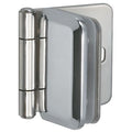 Glass Door Hinge, Steel, Weld-On Mounting, 1 7/32 in Leaf W x 1 11/32 in Leaf H, Chrome
