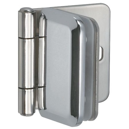 Glass Door Hinge, Steel, Weld-On Mounting, 1 7/32 in Leaf W x 1 11/32 in Leaf H, Chrome