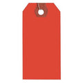 2-3/8" x 4-3/4" Fluorescent Red Paper Wire Tag, Includes 12" Wire, Pk1000