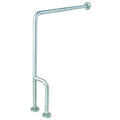 Wall Mounted, Right Grab Bar Floor-to-Wall, 30" L, Stainless Steel, Satin With Textured Finish